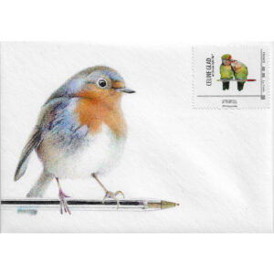 Dessin original sur enveloppe prete à poster