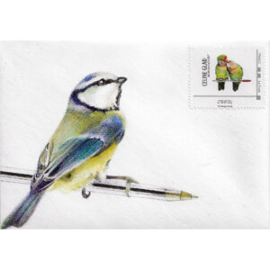 Art postal, oiseau au stylo Bic